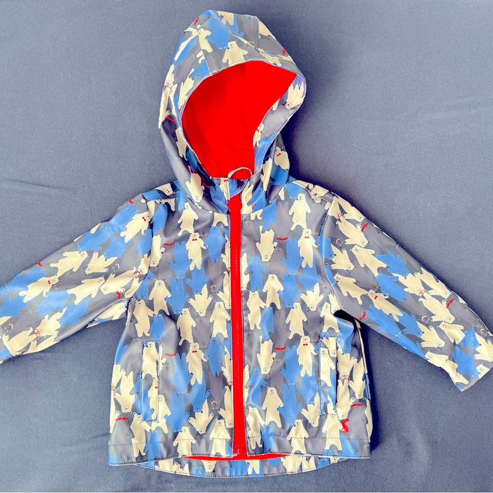 Joules Toddler Fleece-lined Rain Coat 1yr bear camo skipper